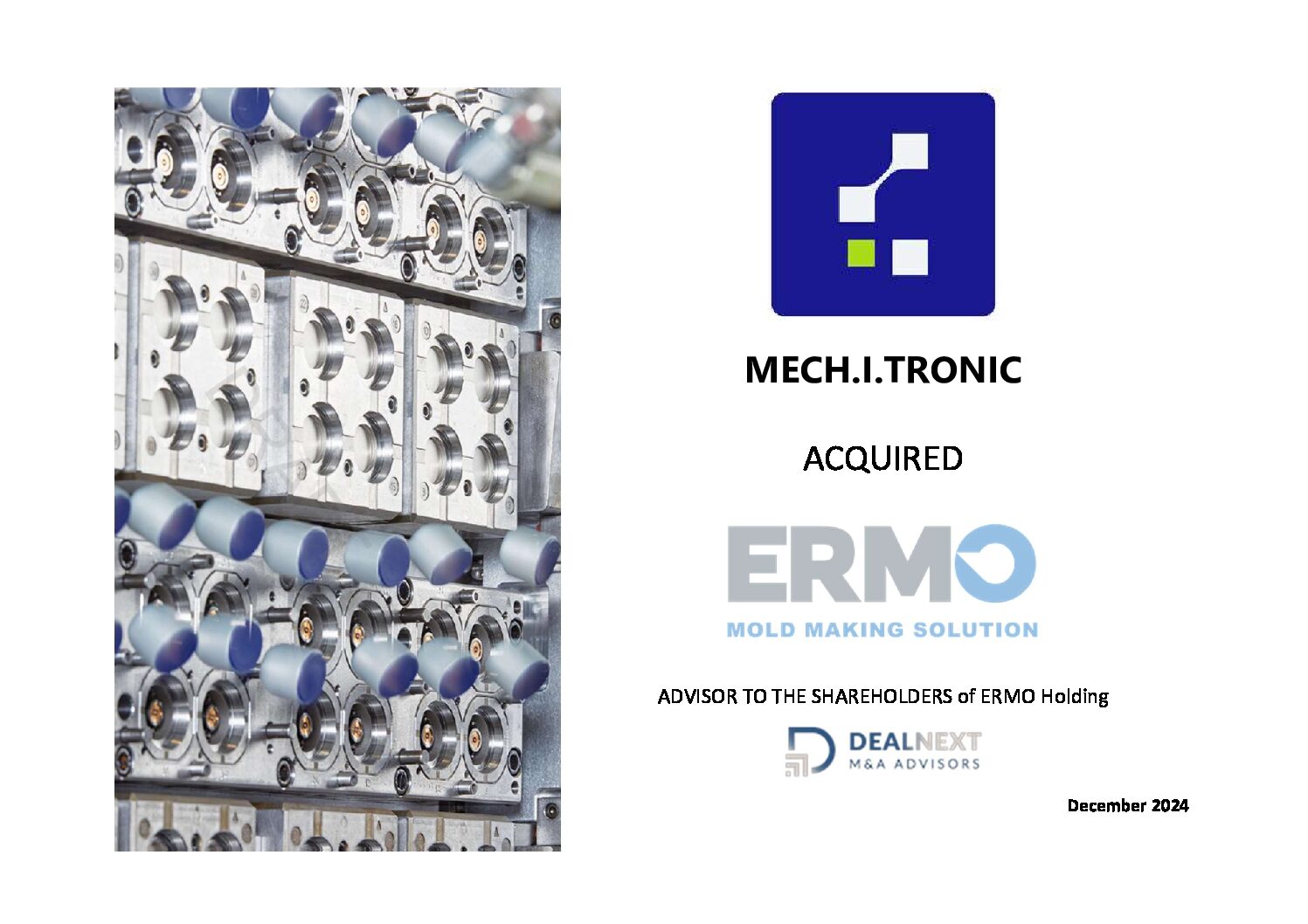 Dealnext Ltd Advises ERMO Holding Shareholders in Acquisition by MECH-I-TRONIC.